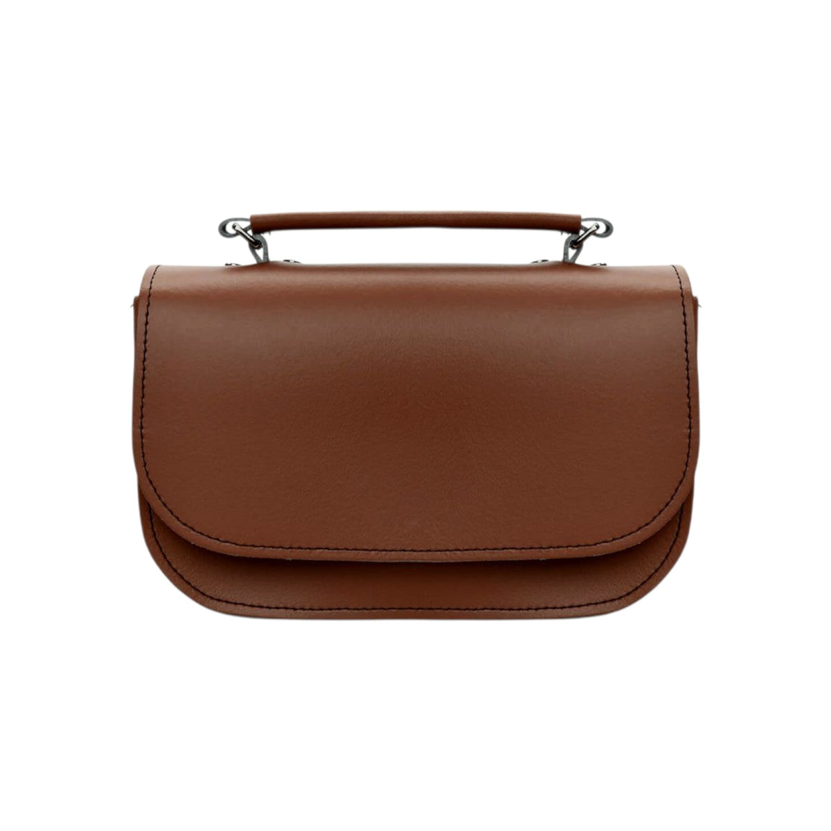 Zatchels Aura Leather Handbag in Chestnut, supplier photograph 1