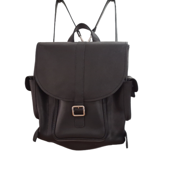 Zatchels Men's Tannery Leather Backpack in Black, supplier photograph 3