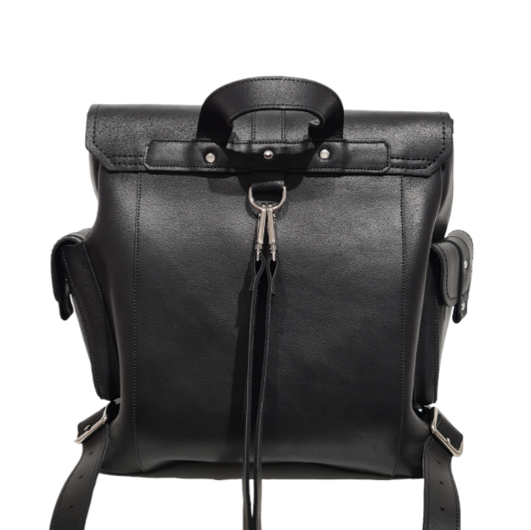 Zatchels Men's Tannery Leather Backpack in Black, supplier photograph 4