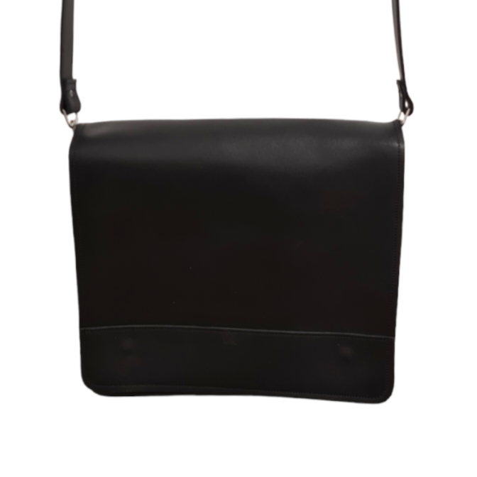 Actual supplier photograph of Zatchels Tannery Leather Messenger Bag in Black