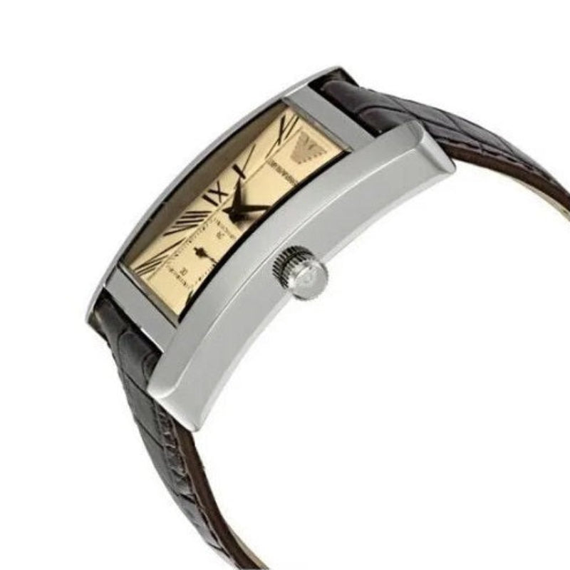 Emporio Armani AR0154 Rectangular Leather Strap Watch