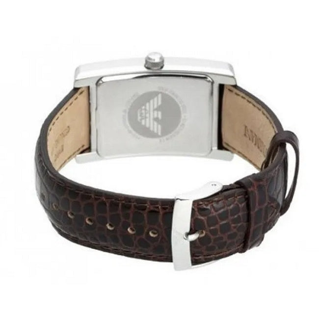 Emporio Armani AR0154 Rectangular Leather Strap Watch