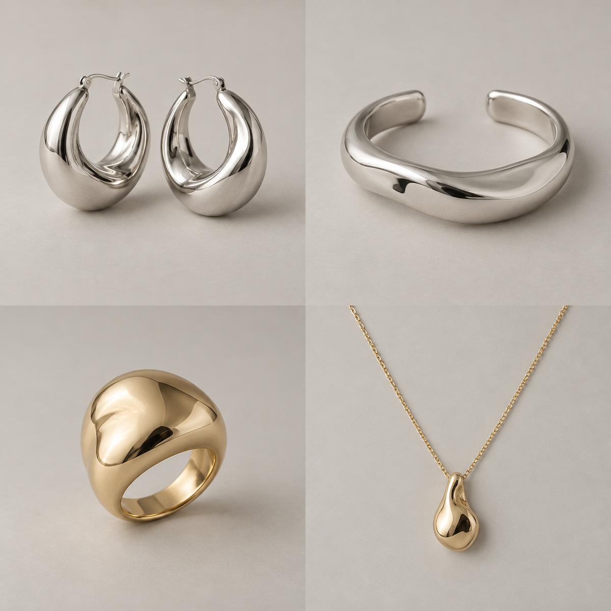 Illustrative gold tone organic pendant design reference