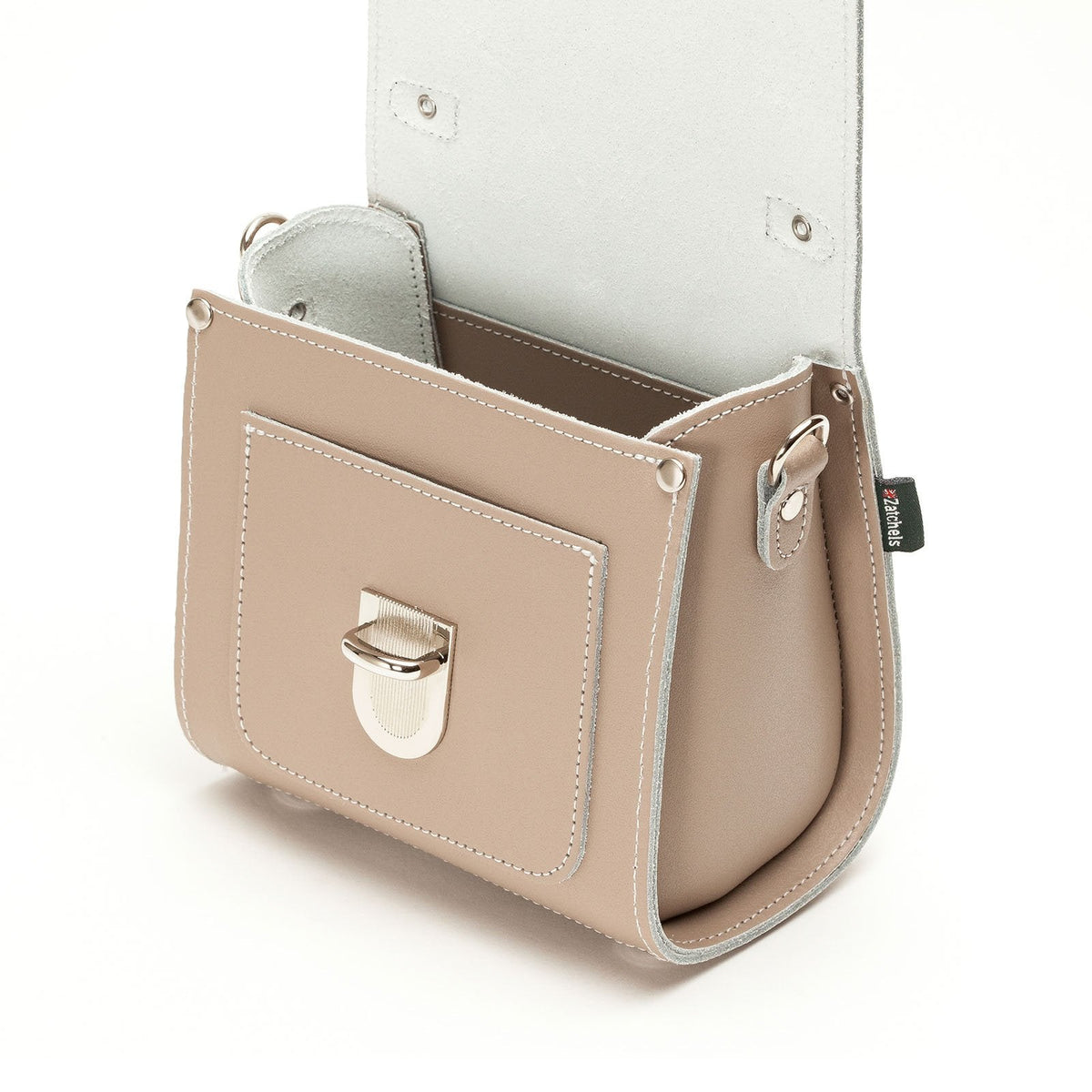 Zatchels Sugarcube Leather Handbag in Iced Coffee, product view 5