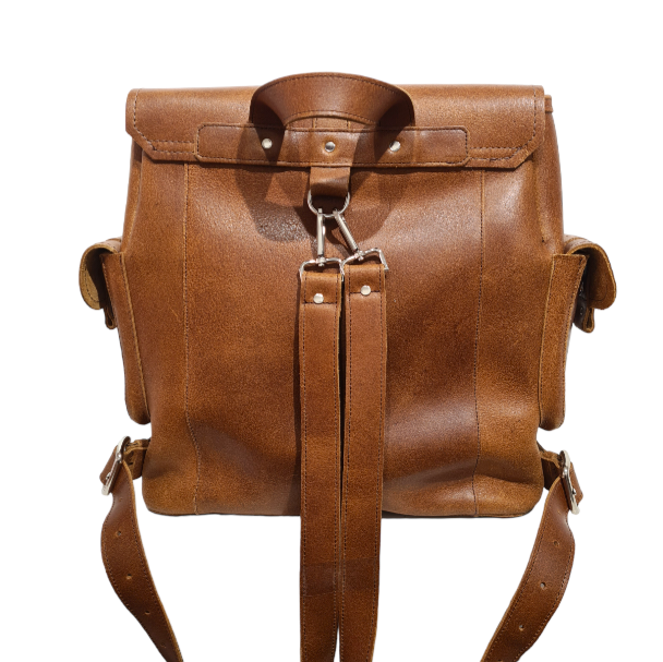 Zatchels Men's Tannery Leather Backpack in Tan, supplier photograph 4