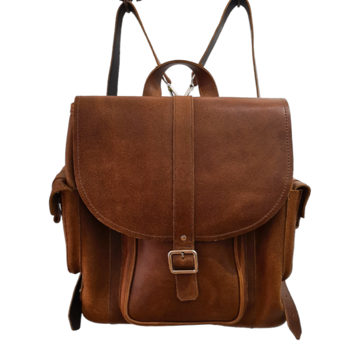 Zatchels Men's Tannery Leather Backpack in Tan, supplier photograph 3