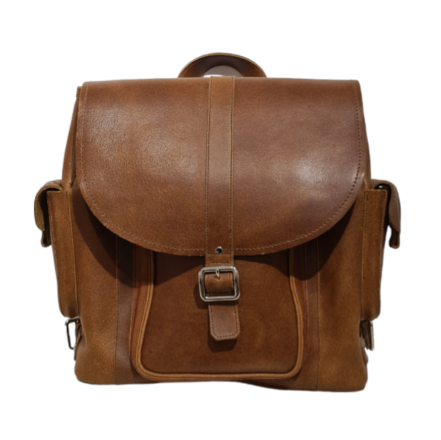 Actual supplier photograph of Zatchels Men's Tannery Leather Backpack in Tan