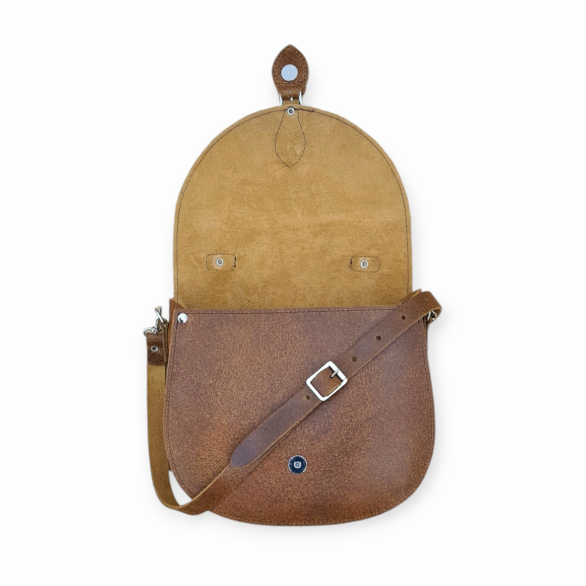 Zatchels Tannery Leather Saddle Bag in Tan, product view 3
