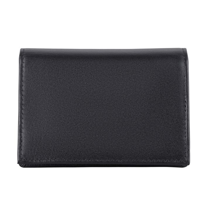 Fred Bennett black leather card holder with contrasting red stitching; product photograph 4